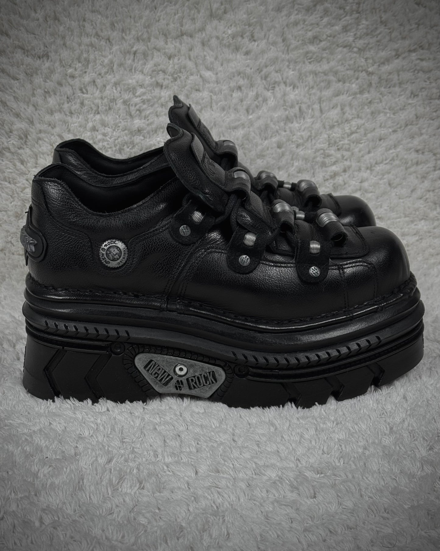 New Rock Metallic Techno Platform Boots