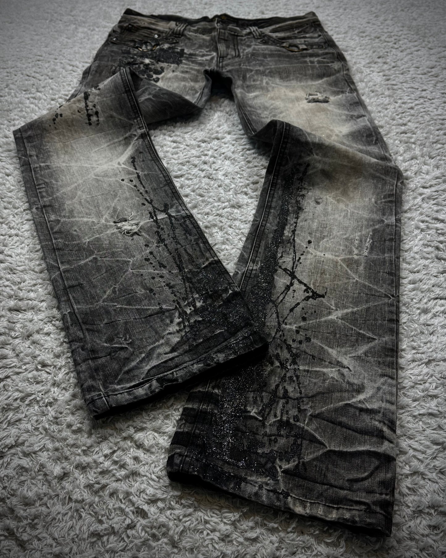 Lowbox Luster Splatter Honeycomb Bootcut Jeans