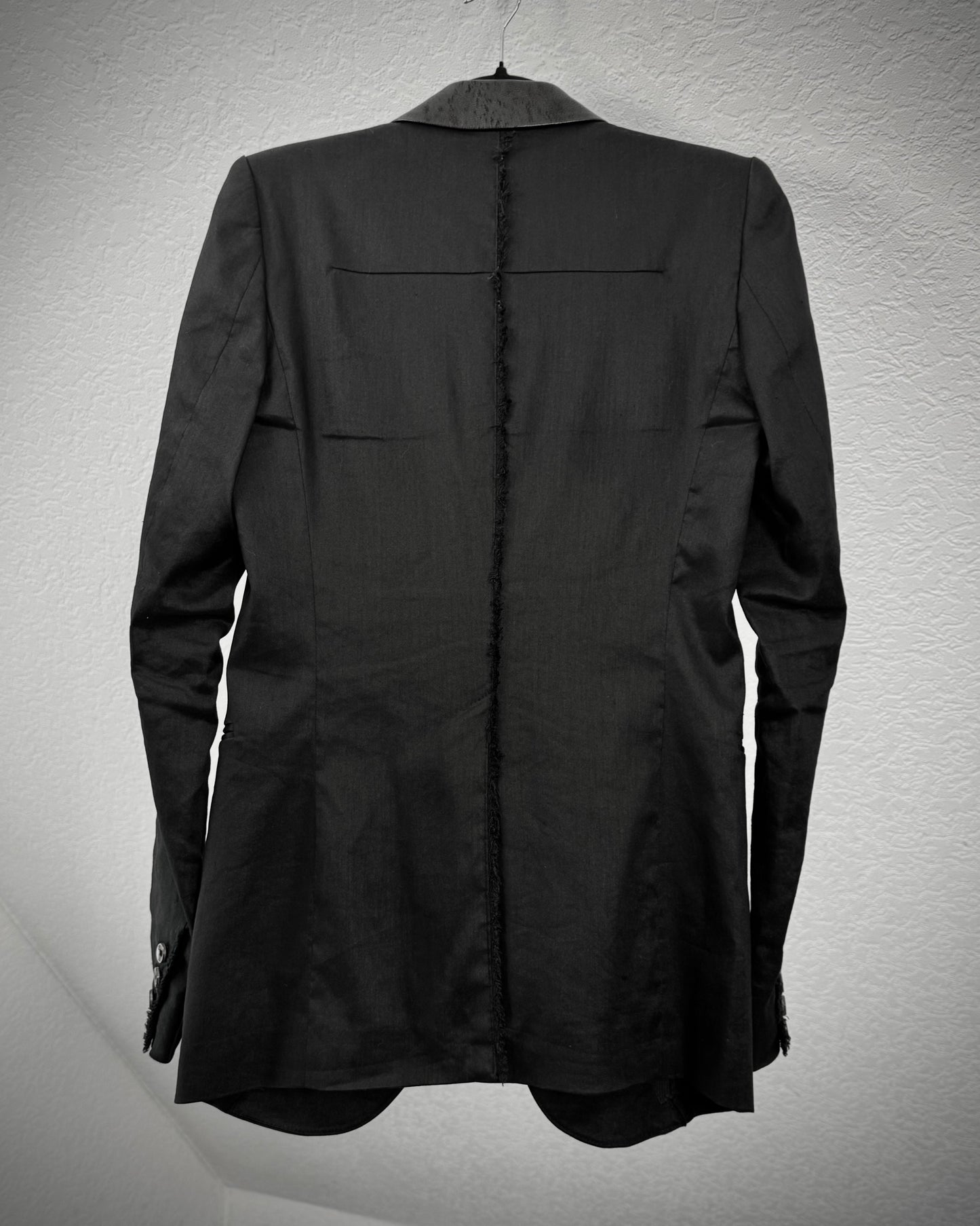 L.G.B. “JK-6” Fringed Spine Goat Collar Cross Blazer
