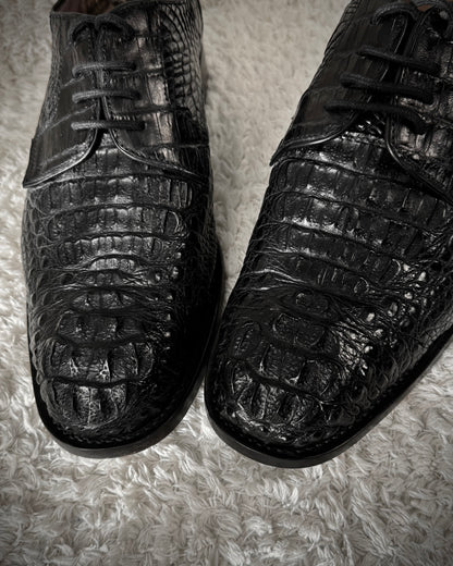 Depth Sculpted Crocodile Leather Boots