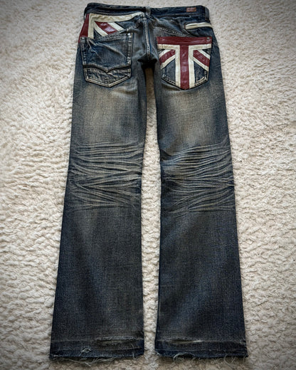 Nicole Club Leather UK Flag Whiskered Denim