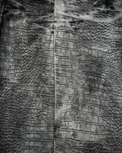 Tornado Mart Crocodile Pattern Lace Up Flared Jeans