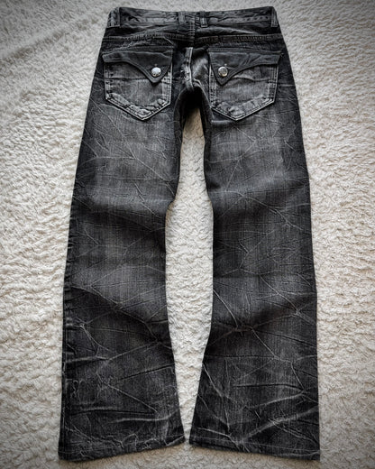 Jack Serika Spider Web Clawmarks Flared Jeans