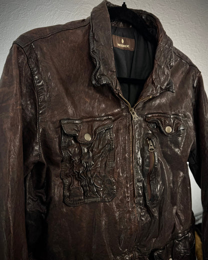 Undercurrent Rust Dyed Quilted Leather Jacket