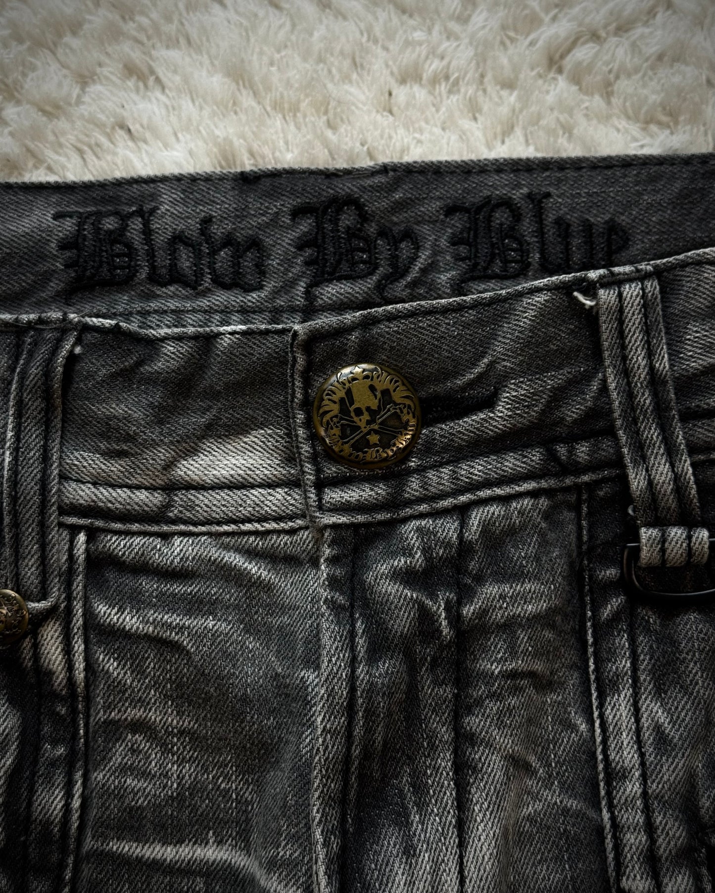 Blow By Blue Honeycomb Washed Bootcut Cargo Denim