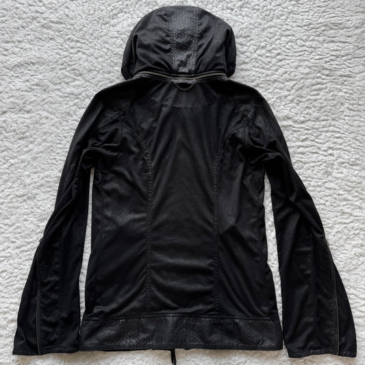 14th Addiction Waxed Snakeskin Pattern Zip Up Hoodie