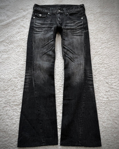 Tornado Mart Clawmarks Flap Pocket Spiral Flared Jeans