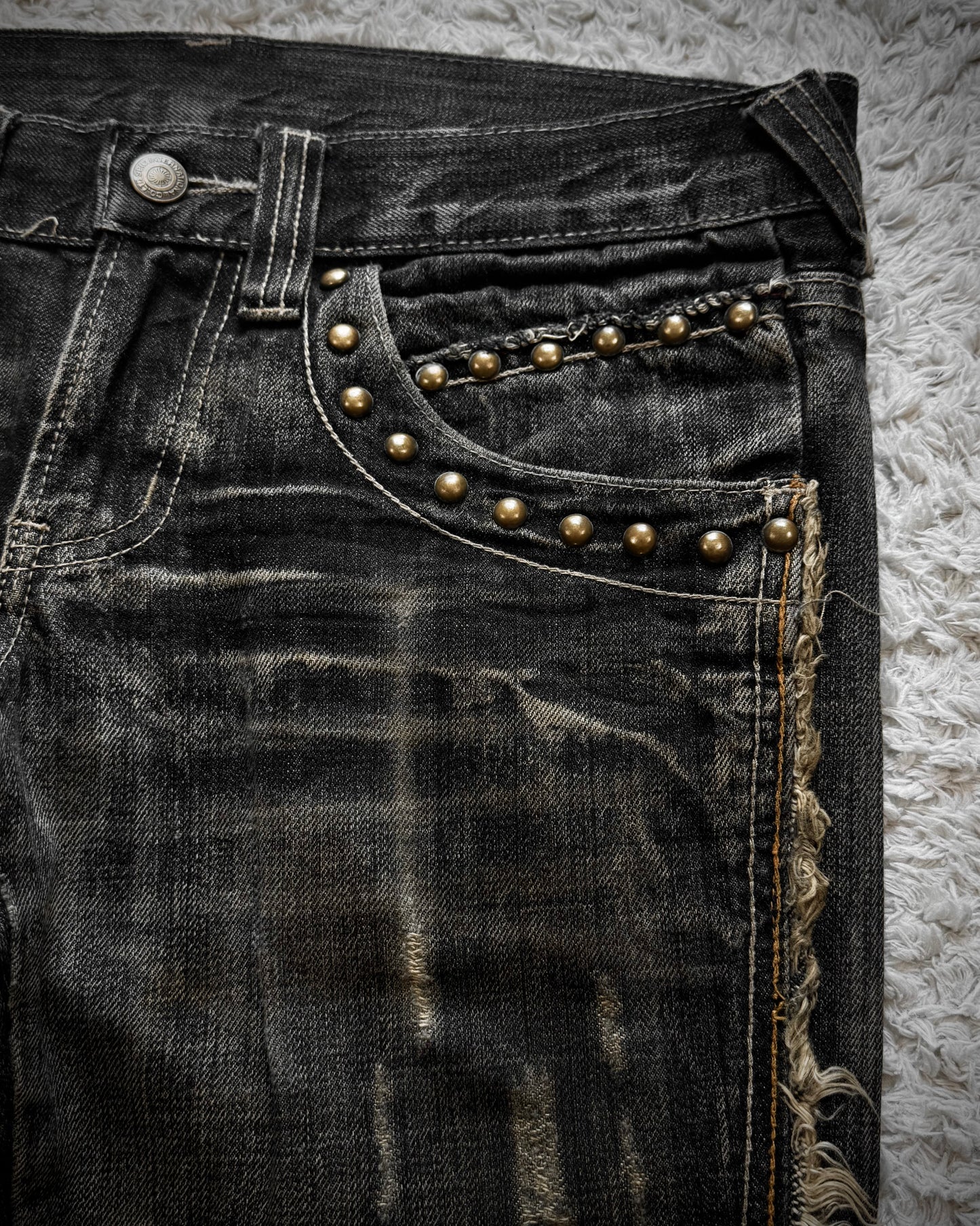 Tornado Mart Spiral Fringe Western Flared Jeans