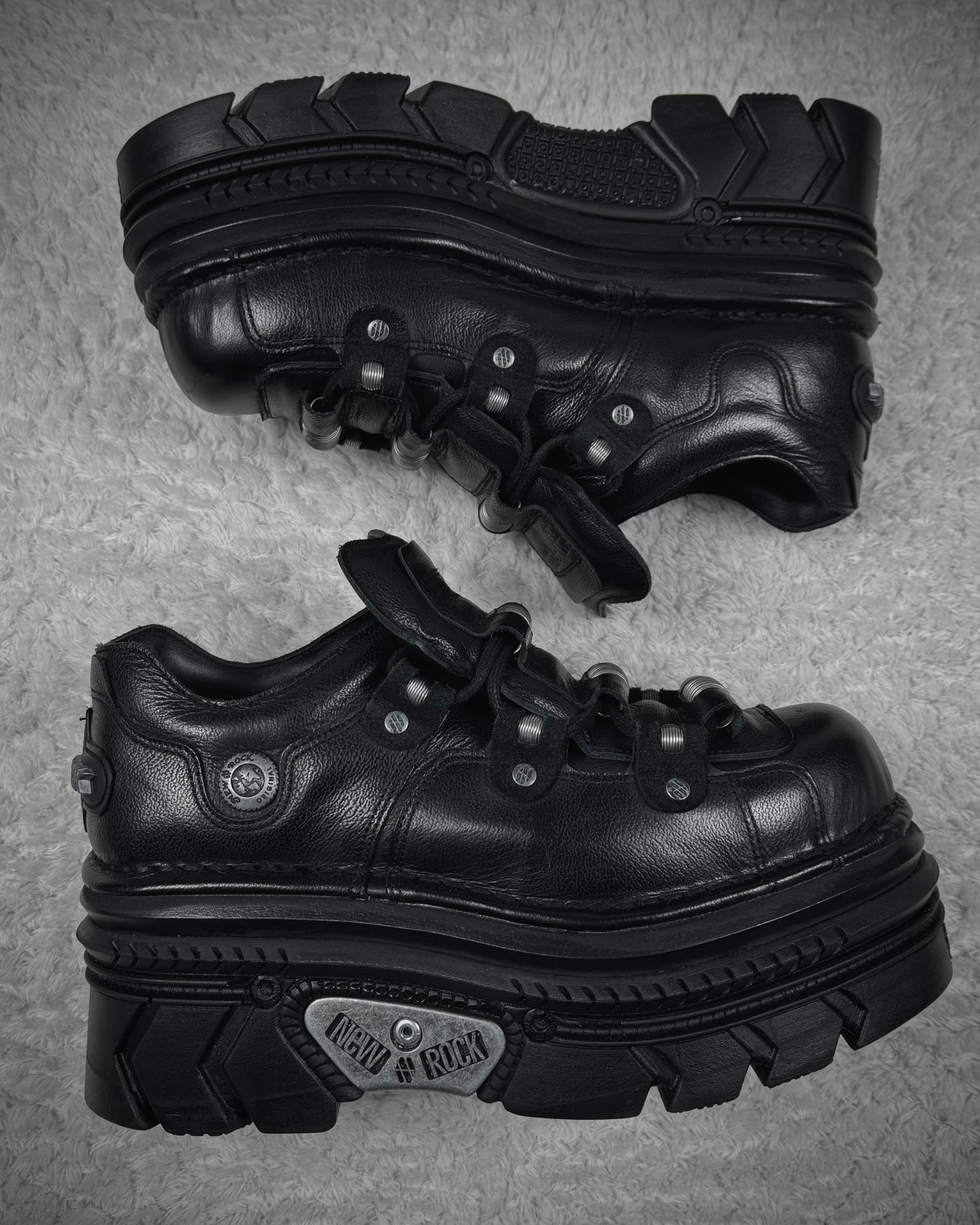 New Rock Metallic Techno Platform Boots