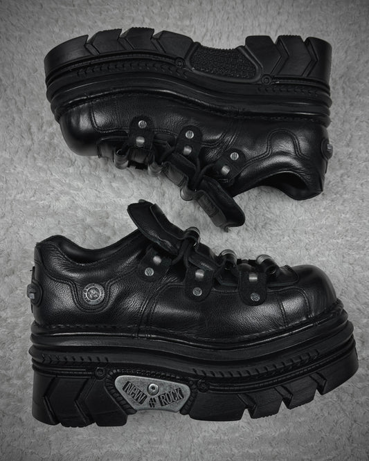 New Rock Metallic Techno Platform Boots