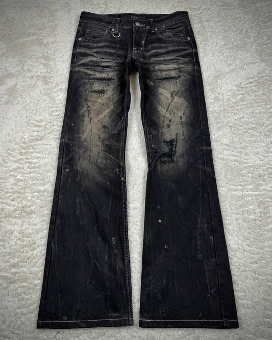 Lagust Repaired Distressing Chained Silver Detailed Bootcut Denim
