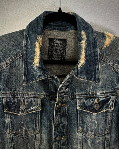 Midas Silver Splatter Distressed Denim Jacket
