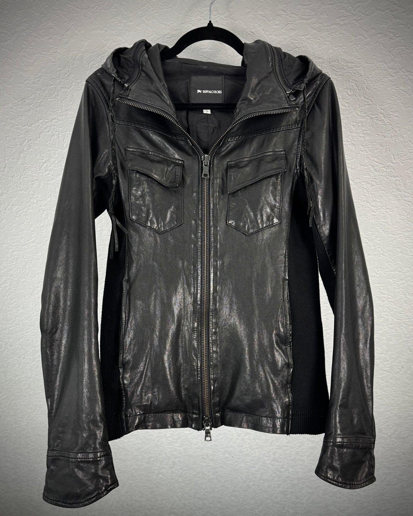 Buffalo Bobs Ninja Hooded Leather Jacket