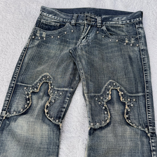 Tornado Mart Studded Flared Jeans