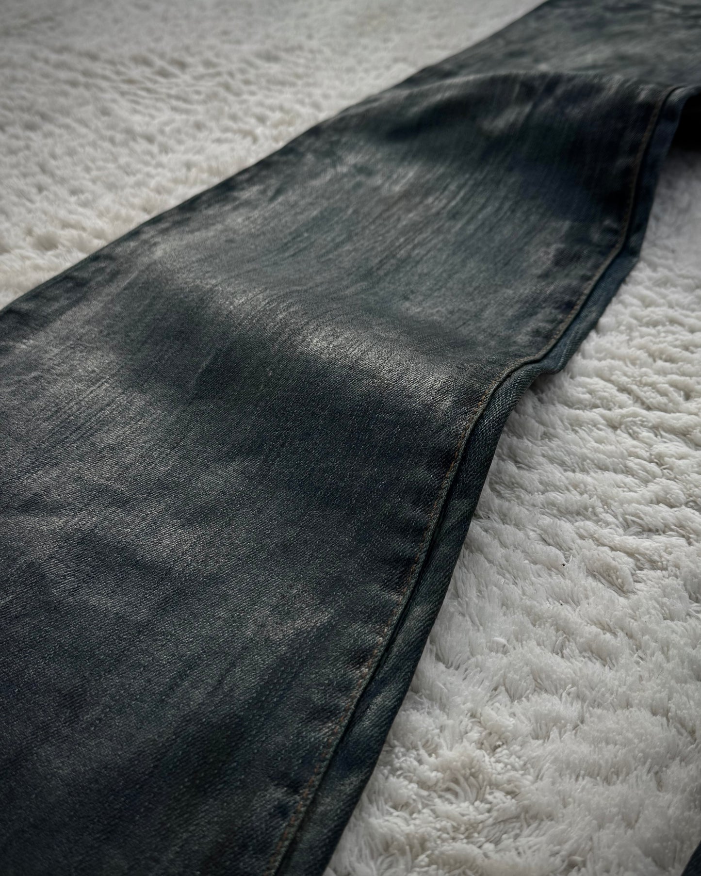 Tornado Mart Heavy Wax Coated Flared Jeans