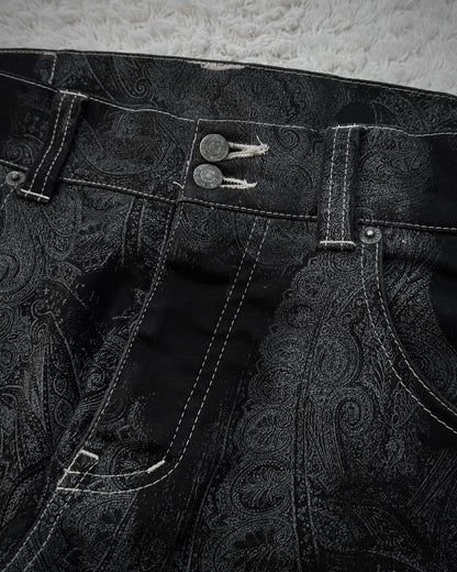 Tornado Mart Contrasted Paisley Flared Pants