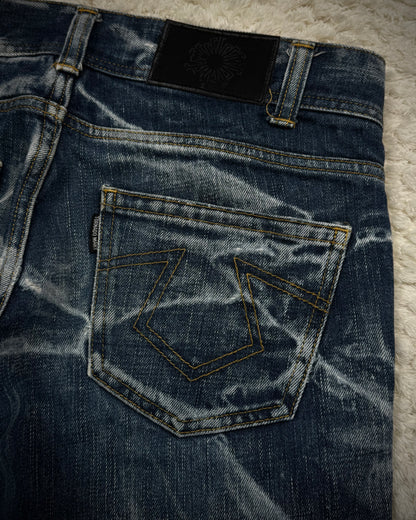 Tornado Mart Clawmarks Washed Spiral Flared Jeans