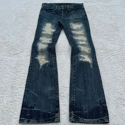 Fuga Distressed Boro Repair Flared Jeans