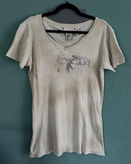 14th Addiction Collage Print Ribbed T-Shirt