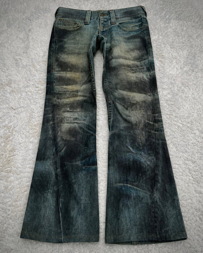 Tornado Mart Mud Washed Spiral Flared Jeans