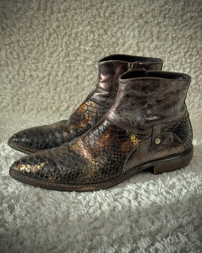 Mirage Gold Luster Python Boots