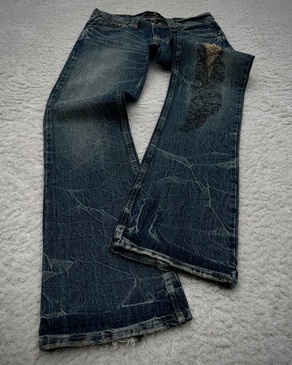 Midas Snakeskin Printed Bootcut Jeans