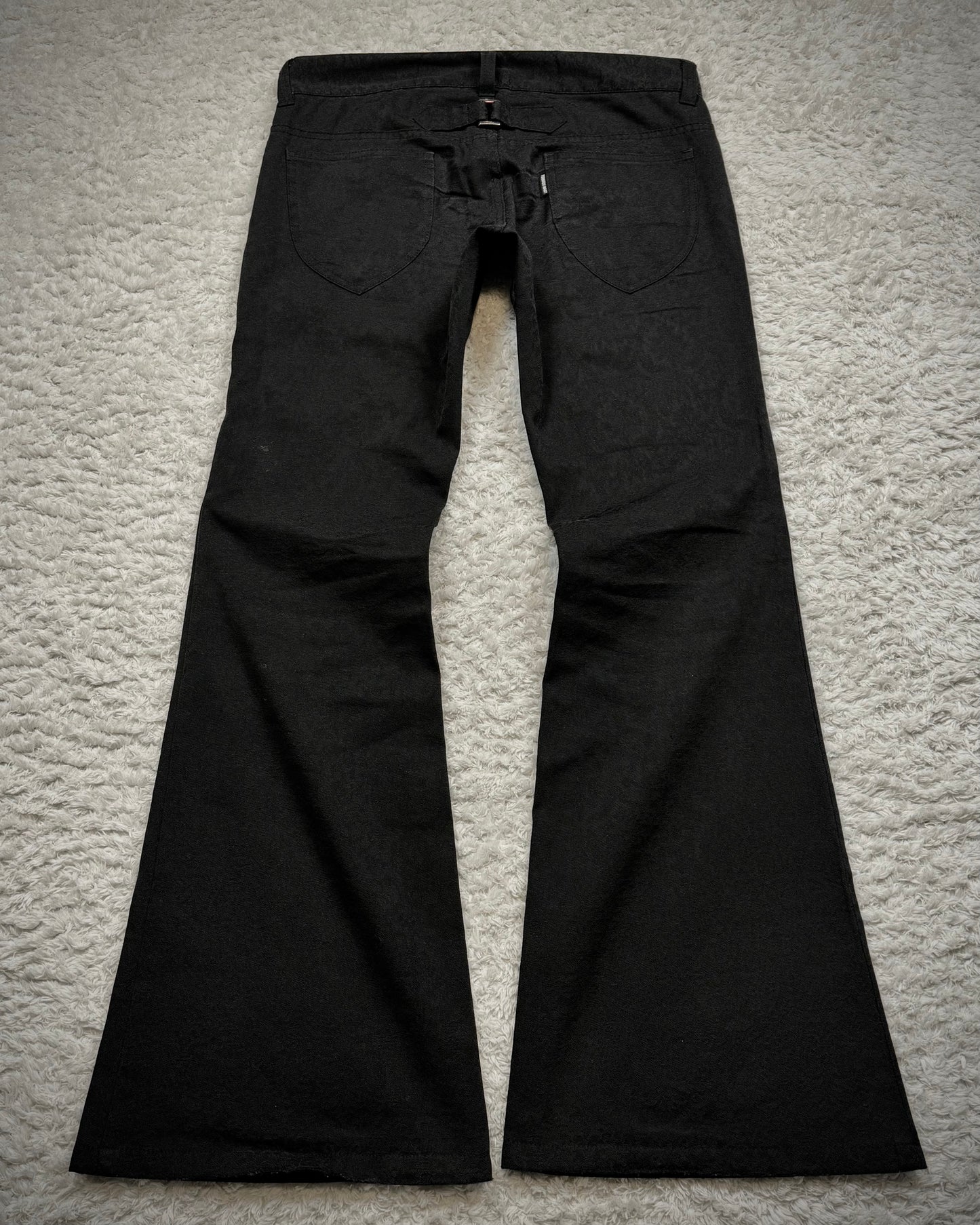 Tornado Mart Antique Woven Pattern Flared Dress Pants