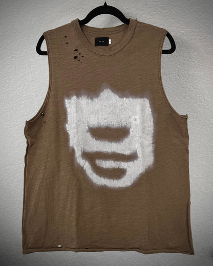 Road Distressed Ghost Face Tank Top