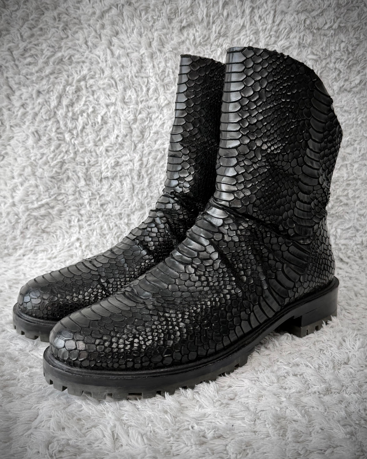 Bruno Premi Carved Python Textured Boots