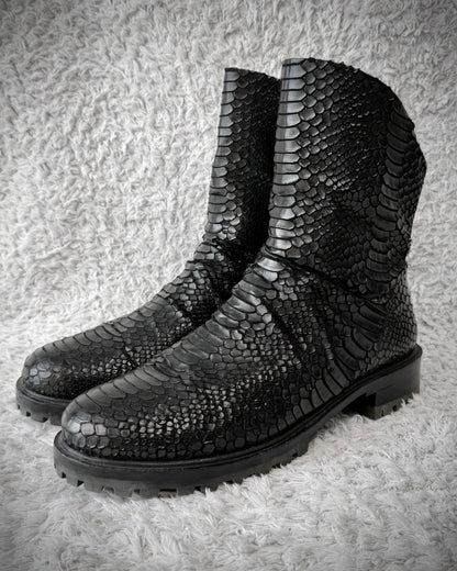 Bruno Premi Carved Python Textured Boots