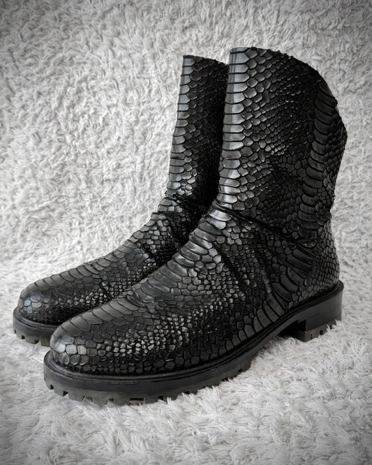Bruno Premi Carved Python Textured Boots