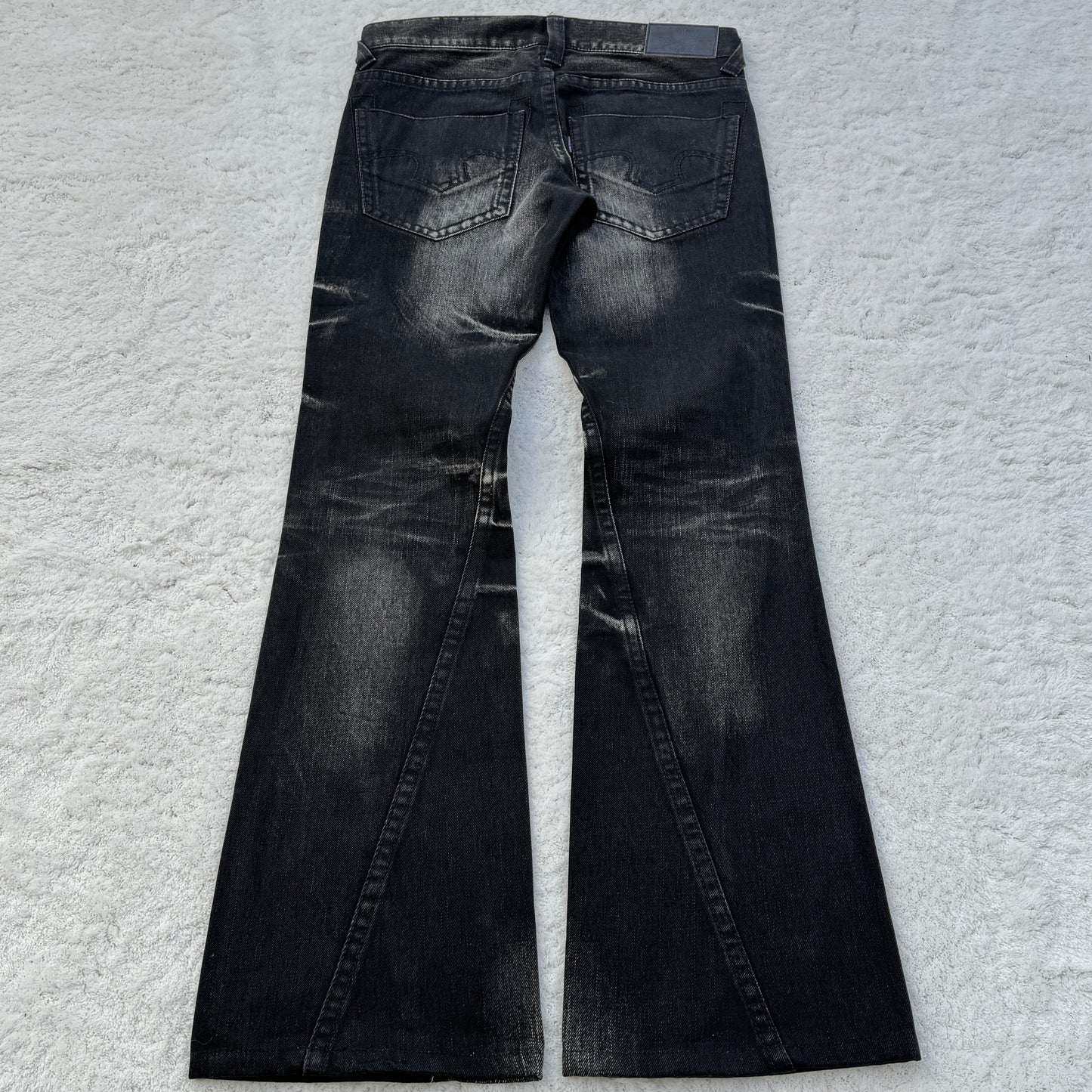 Tornado Mart Washed Spiral Cut Flared Jeans