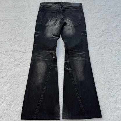 Tornado Mart Washed Spiral Cut Flared Jeans