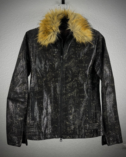 Tornado Mart Raccoon Fur Python Shimmer Jacket