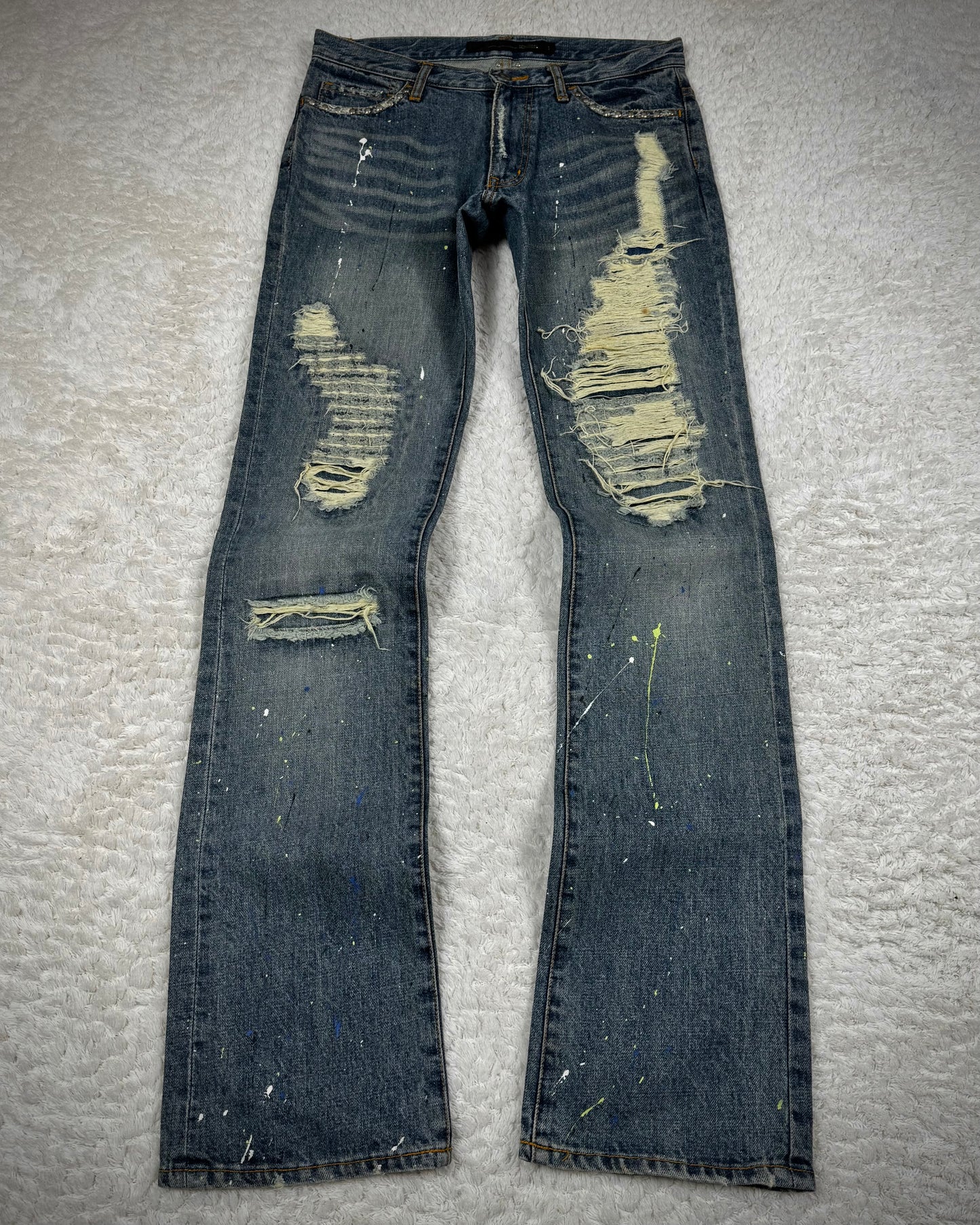 Schlüssel Gemstone Python Repaired Distressing Bootcut Denim