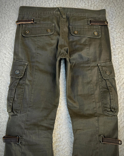 Tornado Mart Waxed Gas Mask Bootcut Cargo Pants