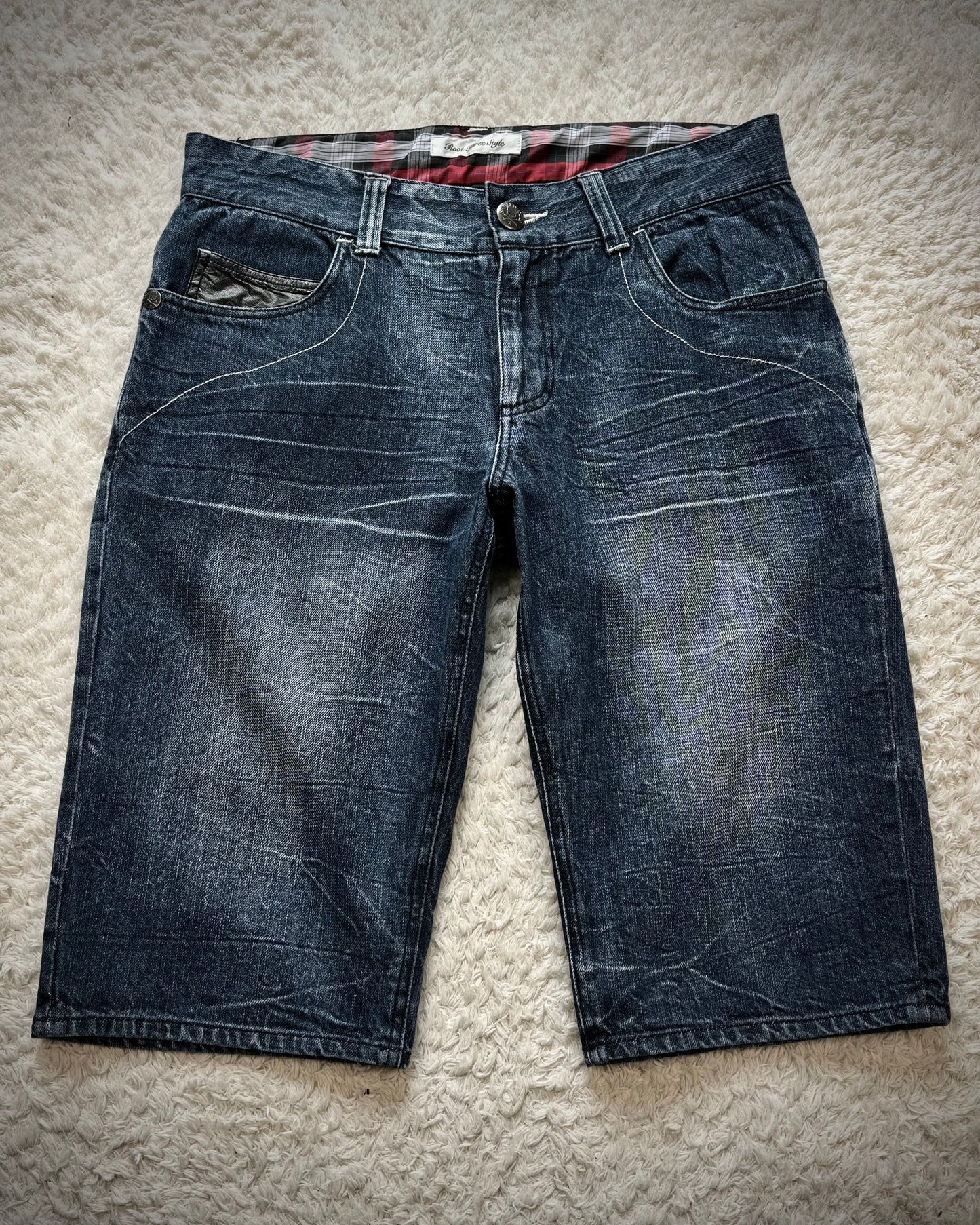Root Three UK Flag Denim Shorts
