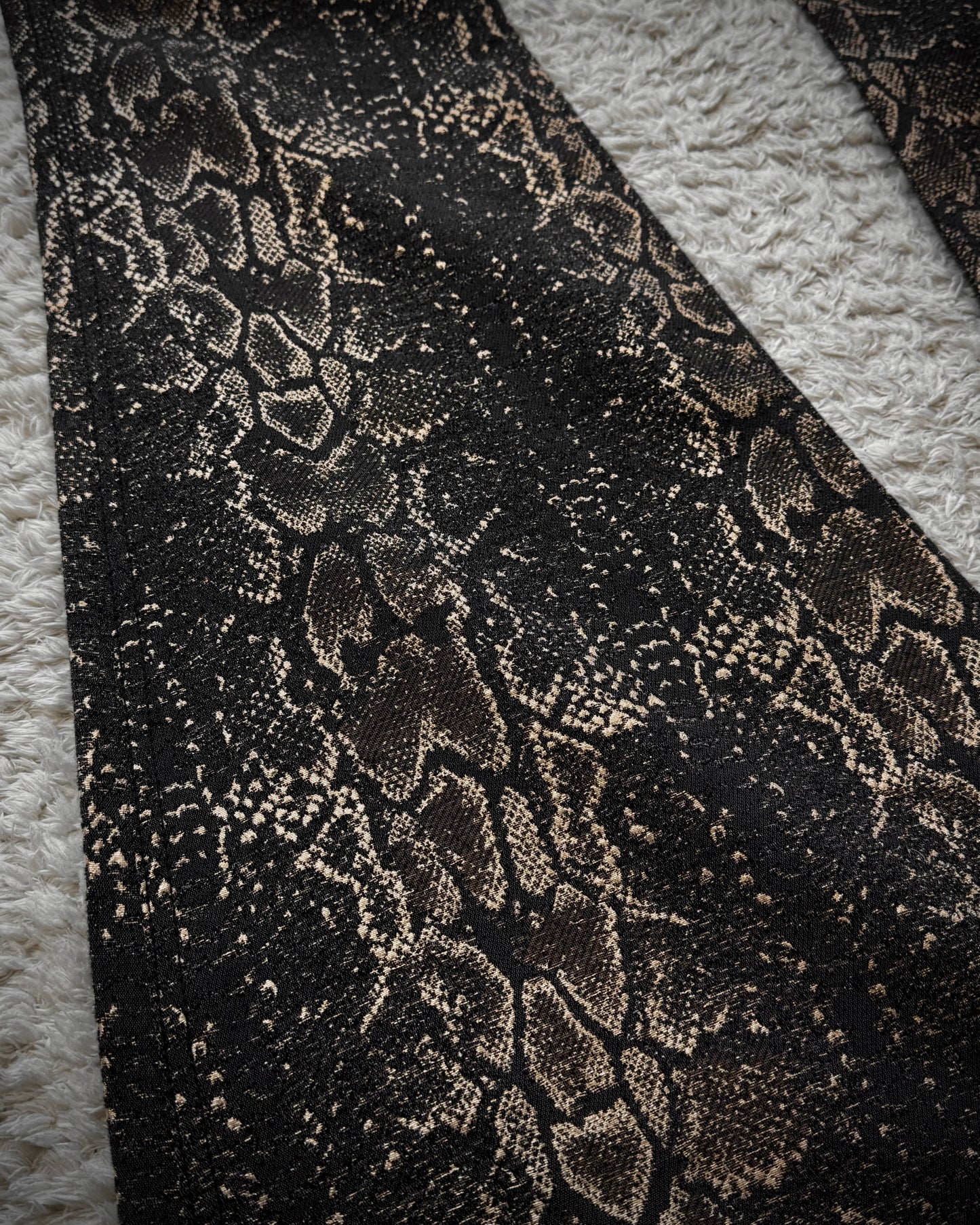 Dee Dee Python Woven Bell Bottom Flared Pants