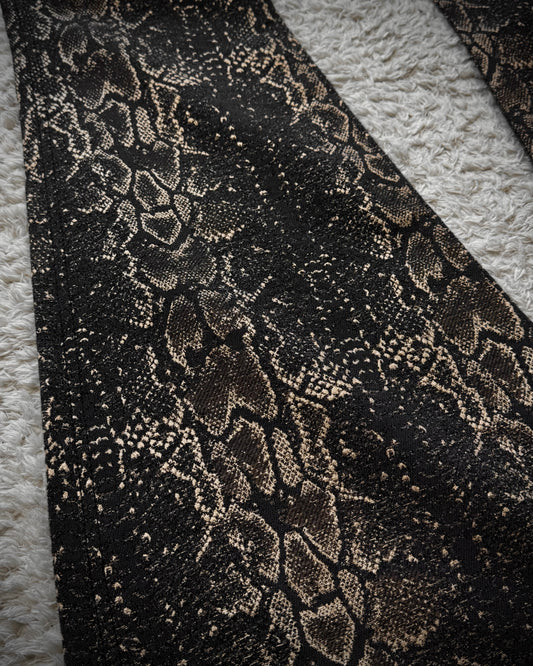 Dee Dee Python Woven Bell Bottom Flared Pants