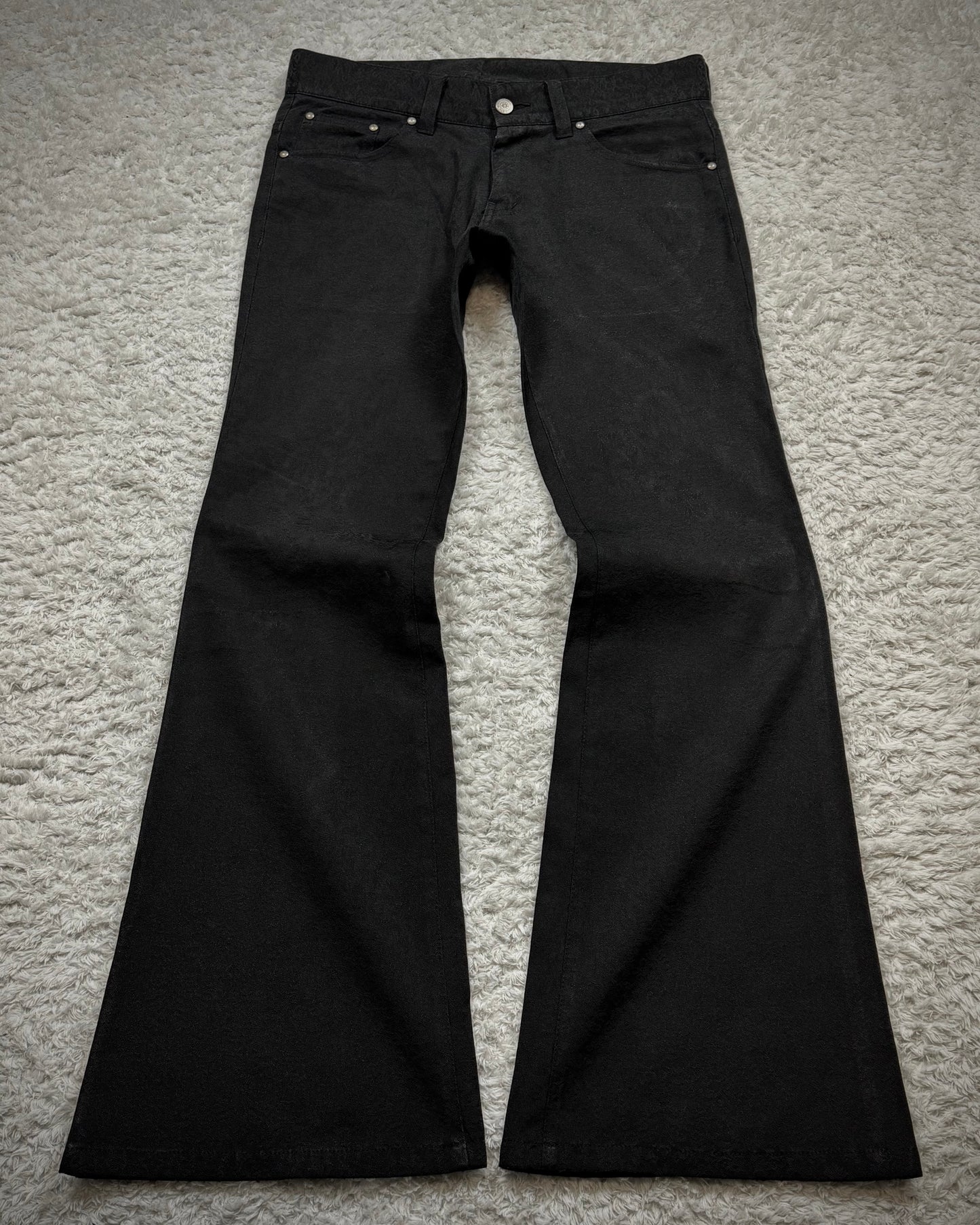 Tornado Mart Antique Woven Pattern Flared Dress Pants