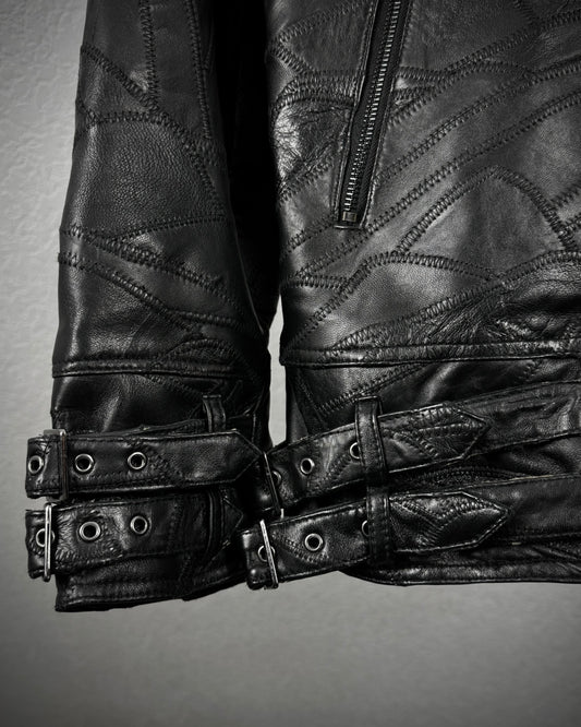 Ville D’Espoir Scar Stitched Leather Patchwork Jacket