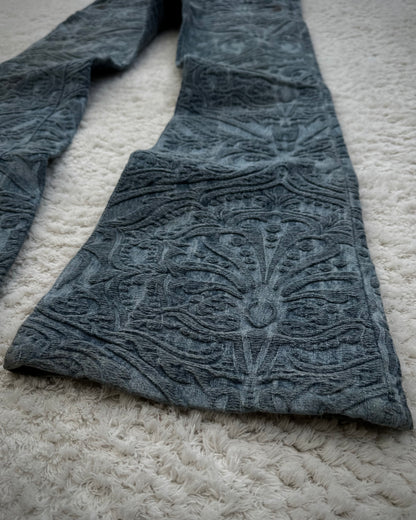 Tornado Mart 3D Paisley Pattern Flared Jeans