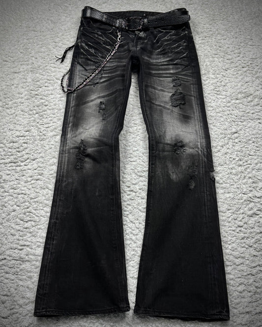 Fuga Clawmarks Washed Flared Jeans