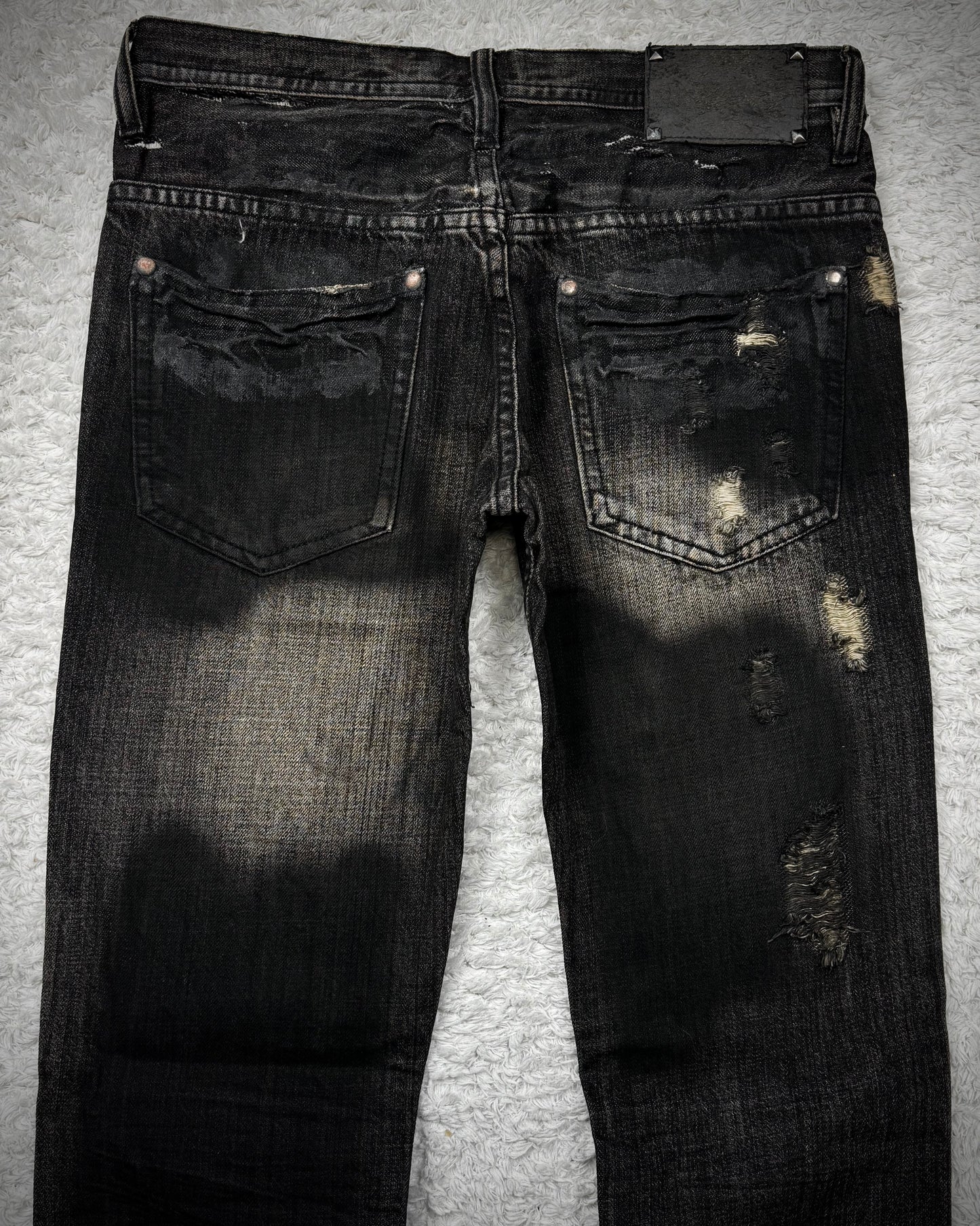 Midas Smoke Washed Coated Bootcut Jeans