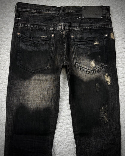 Midas Smoke Washed Coated Bootcut Jeans