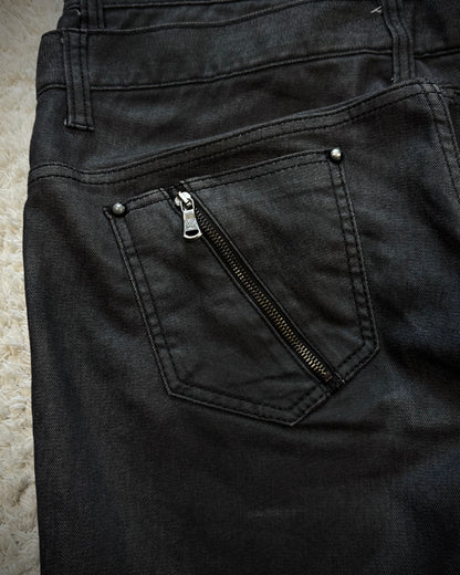 Kingz Life Double Waisted Studded Lace Up Denim