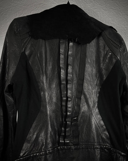 Ekam Asymmetrical Raw Cut Sheepskin Leather Jacket