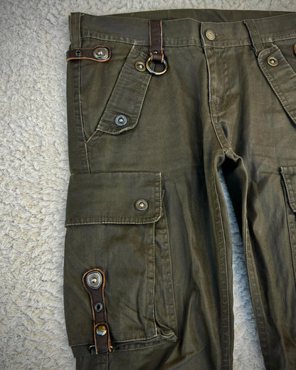 Tornado Mart Waxed Gas Mask Bootcut Cargo Pants