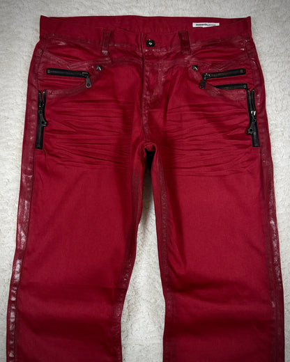 Semantic Design Crimson Waxed Studded Bootcut Jeans