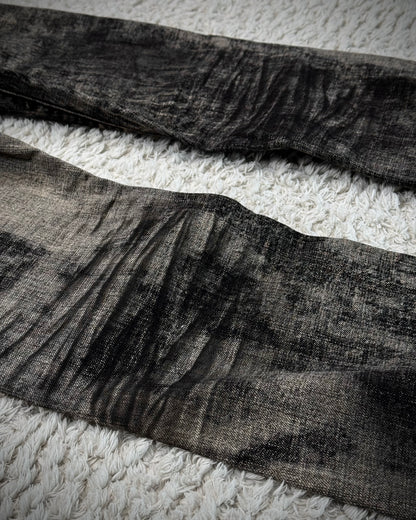 CavariA Ash Clawmarks Washed Flared Jeans